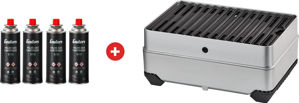 Direktkauf Enders Pace 2in1 Gaskocher / Gasgrill 2,3 kW inkl. 4 x 227 g Gaskartuschen