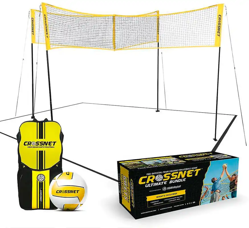 Angebot Crossnet Volleyballnetz Set 4 Ecken Spiel verstellbar 4–8 Spieler