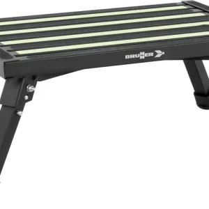 Brunner Go Step Black Fluo Aluminium Wohnmobilstufe mit Antirutschfläche und Fluostreifen 48 x 30 x 23 cm schwarz Zertifiziert