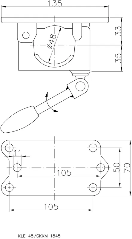 Ausverkauf AL-KO Klemmschelle Stützrohr Ø 48 mm Klappknebel
