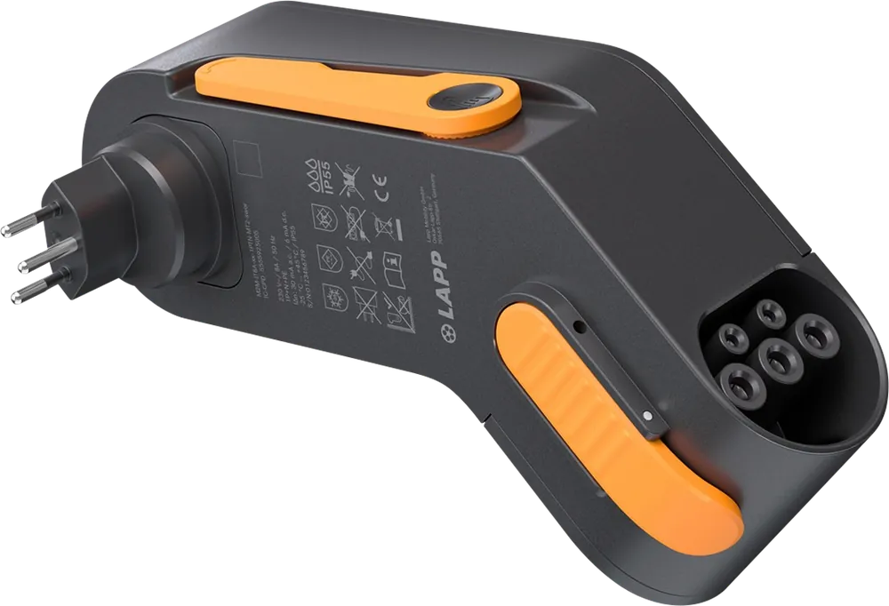 Aktuell Lapp Mobility Dock Schweiz Ladegerät für Elektrofahrzeug Typ 2 Mode 2 / 1-phasig 8 A bis 1,8 kW