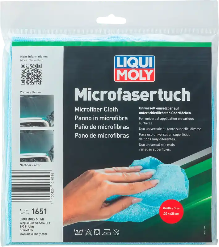 Neu Liqui Moly Microfasertuch streifenfrei 40 x 40 cm hellblau