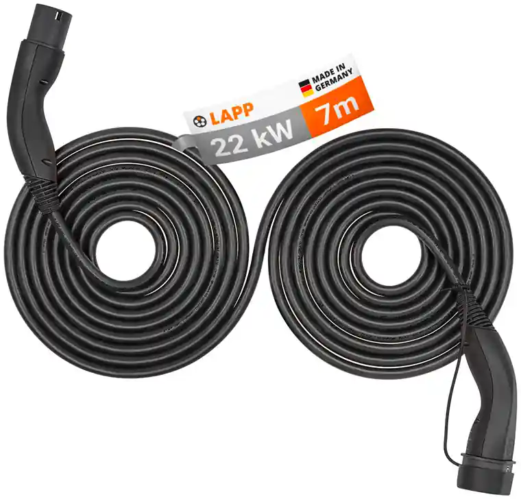 Lapp Selbstaufrollendes Doppelhelix Ladekabel Typ 2 Mode 3 / 3-phasig 32 A bis 22 kW 7 Meter Nur Für Kurze Zeit