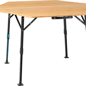 Defa Campingtisch Bambus sechseckig höhenverstellbar 120 x 70 cm Versand Am Gleichen Tag