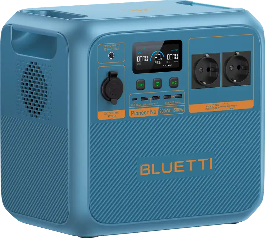 Bluetti Pioneer Na Powerstation mit Natrium-Ionen-Akku / USV-Funktion 900 Wh 1.500 W Top-Preis