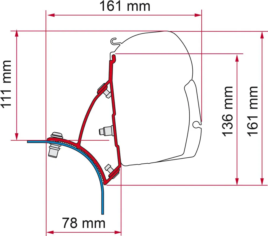 Markenware Fiamma Kit VW T5 / T6 Lift Roof Markisenadapter für F45s an VW T5 / T6 mit Aufstelldach