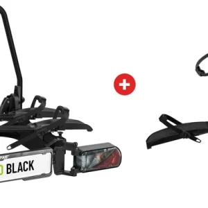 Eufab SD260 Flügeltür Kupplungs-Fahrradträger inkl. Erweiterungsschiene für 3 Fahrräder E-Bike geeignet schwarz Mega-Angebot
