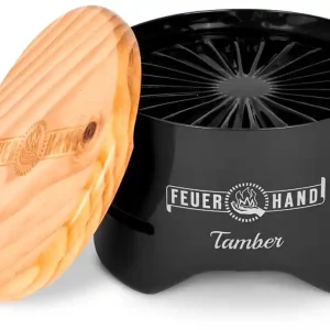 Preis Gesenkt Feuerhand Tamber Tischgrill Holzkohlegrill mit Deckel und Starterkohle