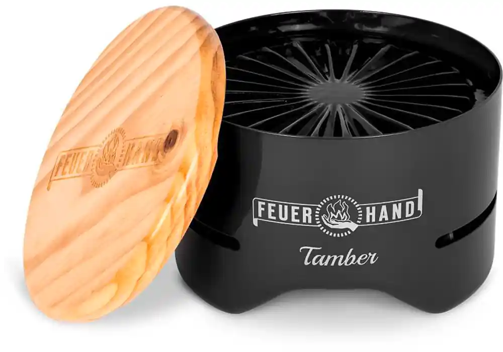 Preis Gesenkt Feuerhand Tamber Tischgrill Holzkohlegrill mit Deckel und Starterkohle