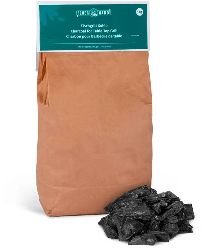 Feuerhand Tischgrill Kohle 1 kg Nachfüllpack für Tamber Tischgrill Neuheit