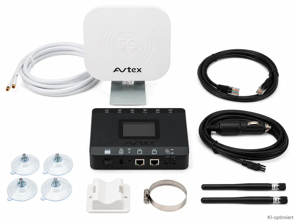 Top-Angebot Avtex AMR104P 4G-CAT-6-Router-Set mit tragbarer MiMo-Antenne für Wohnmobil und Caravan