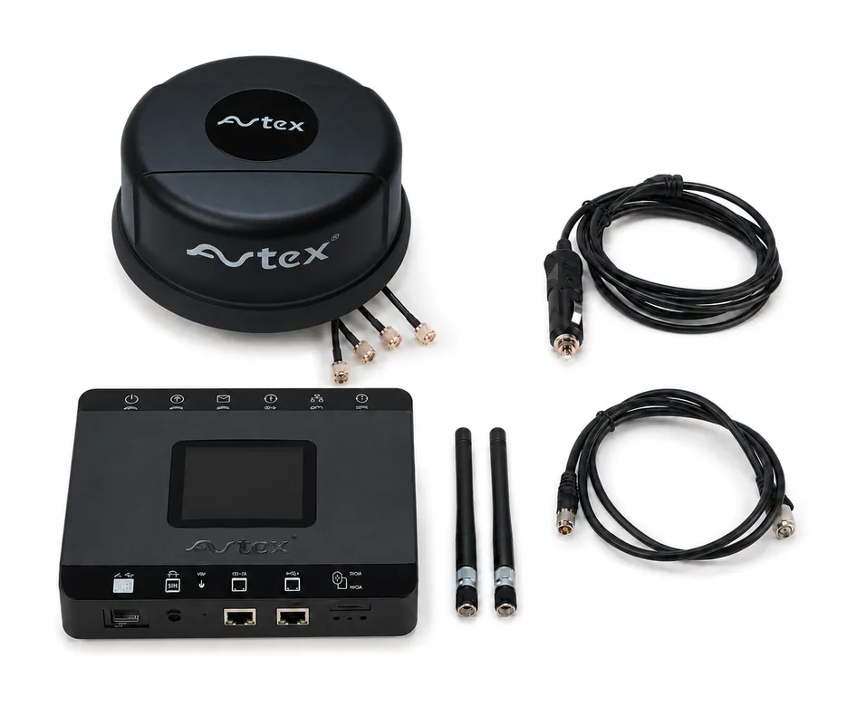 Avtex AMR104X 4G CAT 6 Router-Set mit Dual-SIM und Außenantenne für 12/24 V Nur Für Kurze Zeit
