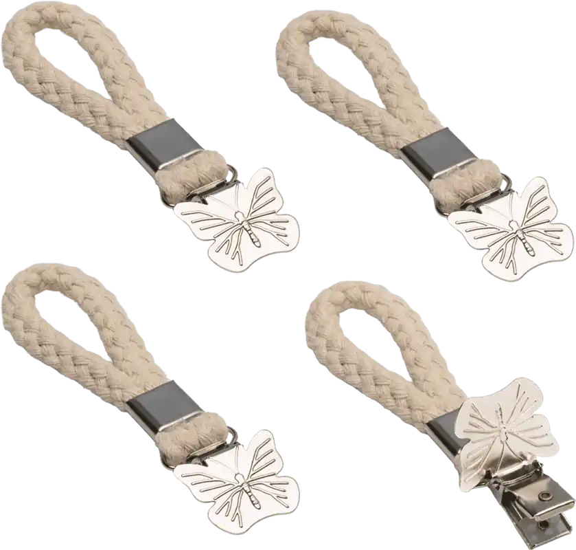 Zertifiziert Metaltex Tücherclips 4er-Set mit Baumwollseil und Metallclip für Handtücher und Geschirrtücher
