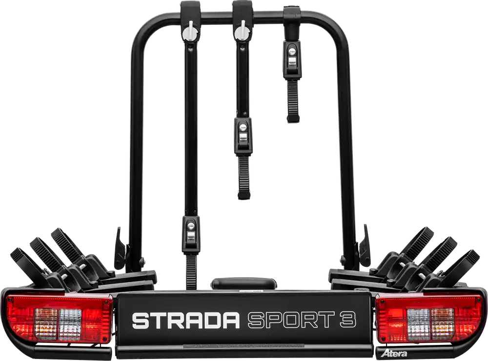 Markenprodukt Atera Strada Sport 3 Pro Anhängerkupplungsträger für 3 Fahrräder erweiterbar auf 4 Fahrräder