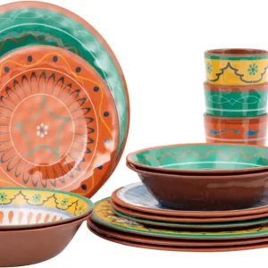 Bo-Camp Fiesta Campinggeschirr-Set 16-teilig aus BPA-freiem Melamin für 4 Personen 16-teilig Wochenendangebot
