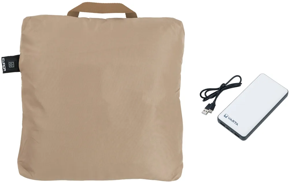 Top-Angebot Eurom Warmigo Taupe beheizbares Campingkissen inkl. Varta Powerbank 20.000 mAh
