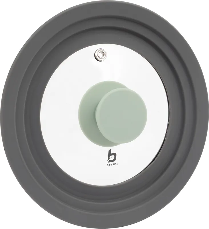 Bo-Camp Universal Glasdeckel mit Silikonrand und Silikonknopf 18 cm Markenprodukt