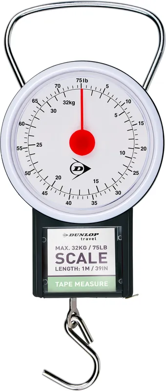 Meistverkauft Dunlop Gepäckwaage analog mit integriertem Maßband bis 32 kg