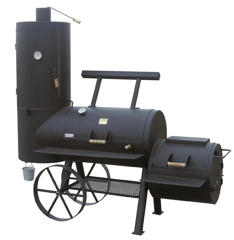 RUMO Joe‘s BBQ-Smoker 24" Chuckwagon Catering 6,35 mm Wandst., mit Hitzeverteiler + Räucherturm Nur Für Kurze Zeit