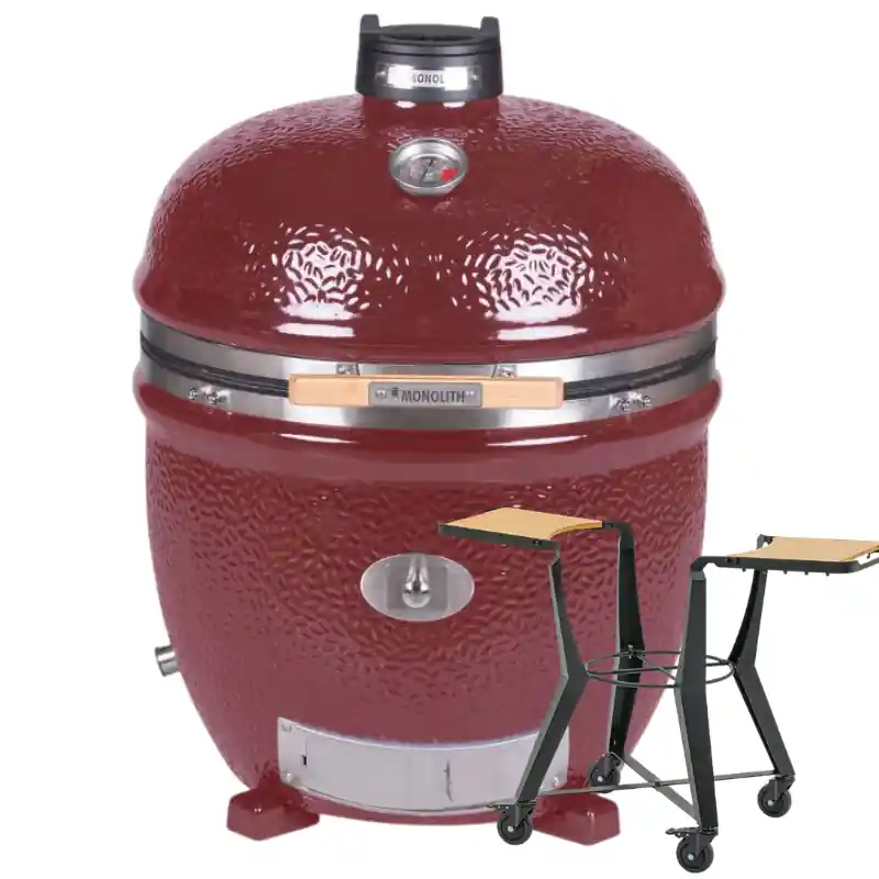MONOLITH LeChef Pro-Serie 2.0 rot, ohne Gestell u. Seitentische mit Monolith Gestell .66 - Ausstellungsstück! Preis Gesenkt