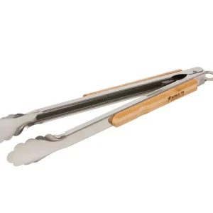 Begrenztes Angebot MONOLITH Grillzange Edelstahl, Bambus-Griffe