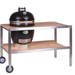 Super-Preis MONOLITH LeChef Tisch aus Edelstahl und Teak