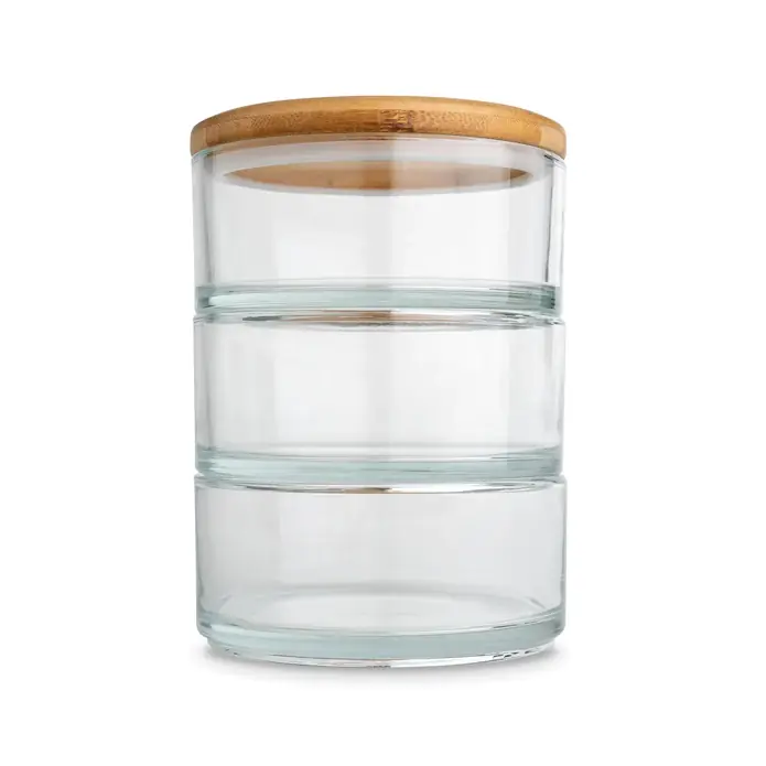 OONI Stack Aufbewahrungsbehälter Glas / Holz, 3 Stück inkl. Deckel Begrenztes Angebot