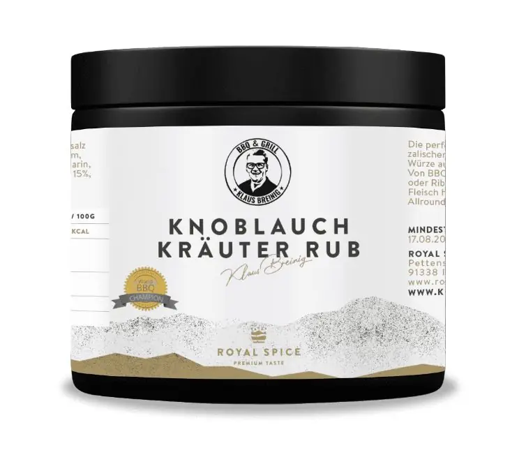 Expressversand ROYAL SPICE Knoblauch Kräuter Rub by Klaus Breinig 300 Gramm Dose
