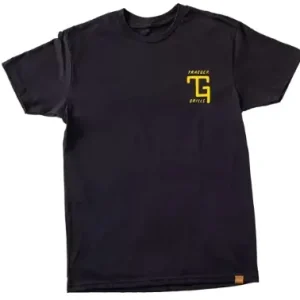 Bestpreis TRAEGER T-Shirt schwarz, Größe M Trading Logo gelb