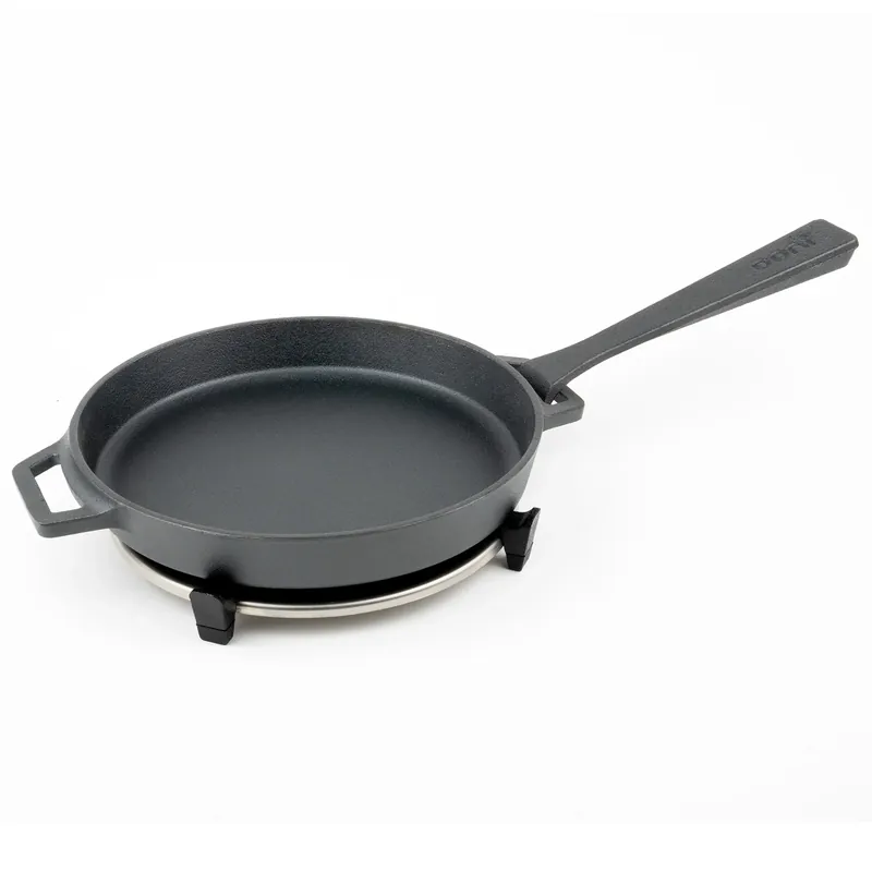 Ooni Cast Iron Skillet Pan Gusspfanne rund abnehmbarem Griff und Untersetzer Preiswert