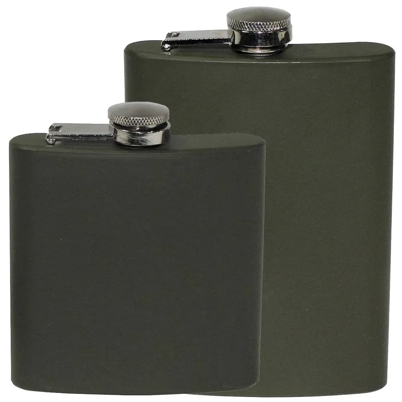 Sonderangebot Flachmann Edelstahl oliv versch. Größen