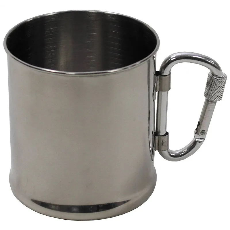 Edelstahl Tasse mit Karabiner, 220 ml Neue Kollektion
