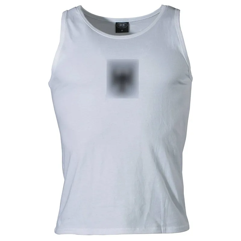Rabatt BW Tank-Top mit Adler weiß