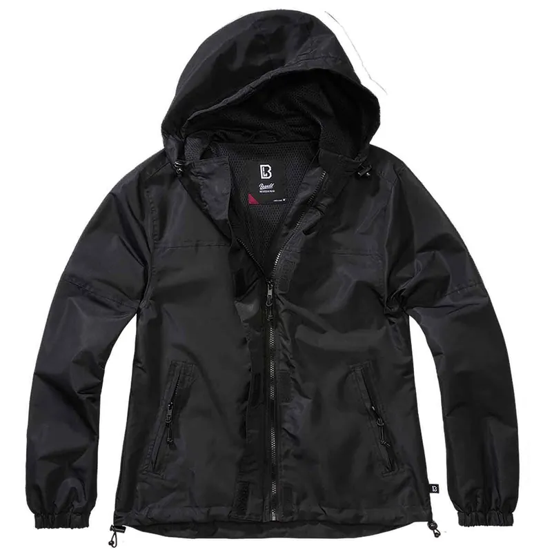 Ladies Summer Windbreaker Frontzip schwarz Geprüft