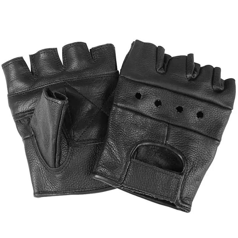 Biker Fingerlinge, Lederhandschuhe ohne Nieten Neu