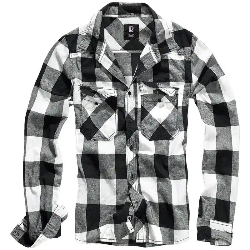 Rabatt Brandit Checkshirt schwarz-weiß