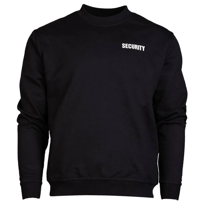 Security Sweatshirt schwarz mit Druck Beliebt