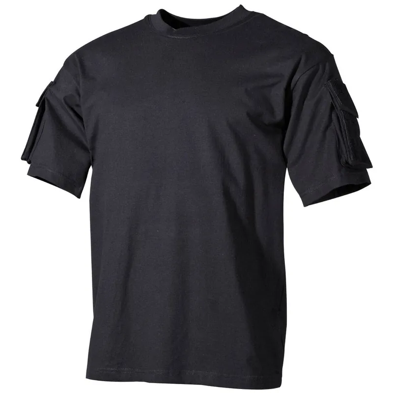 T-Shirt mit Ärmeltaschen schwarz Solange Der Vorrat Reicht