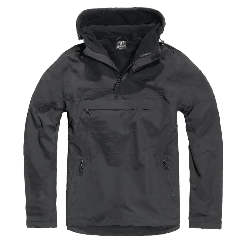 Hooded Windbreaker schwarz Preis Gesenkt