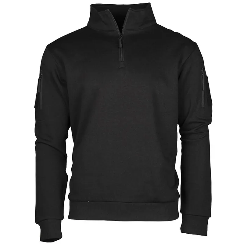 Markenware Tactical Sweatshirt mit Zipper schwarz