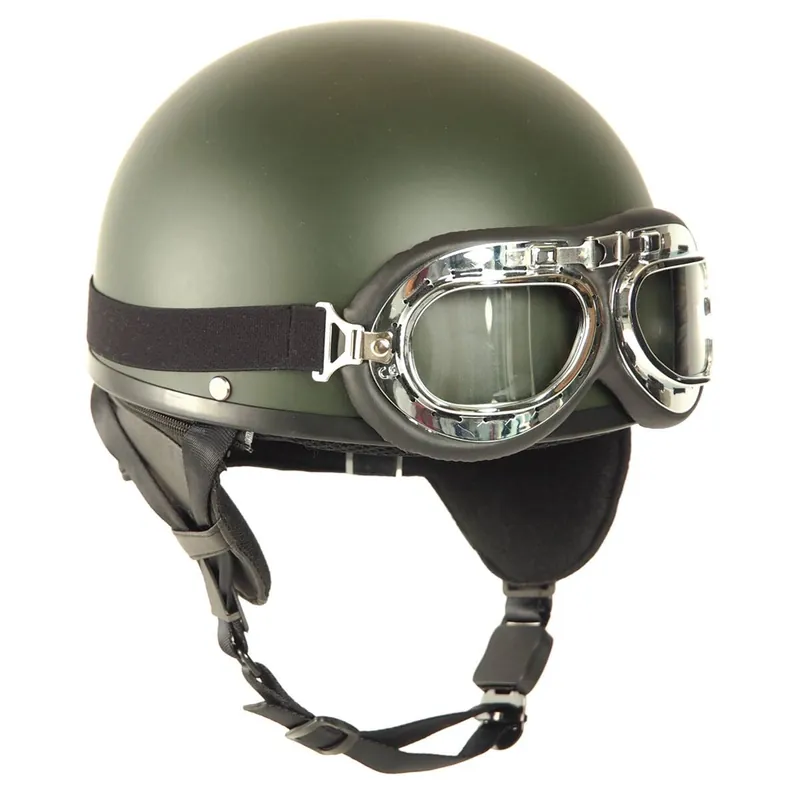 Retro Helm Halbschale oliv Sale