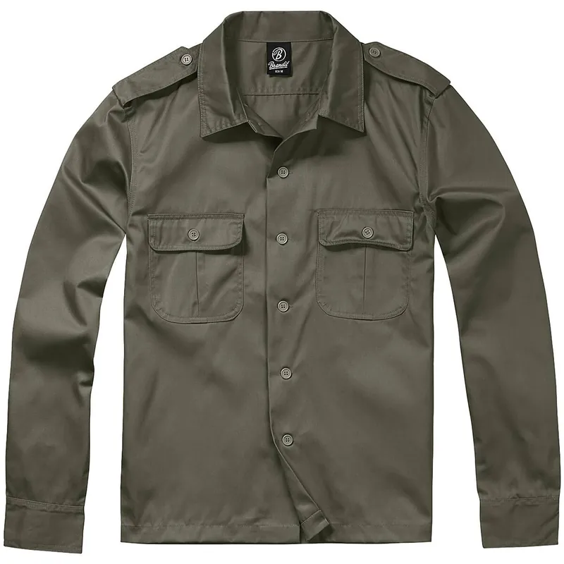 Neue Kollektion US Hemd langarm oliv