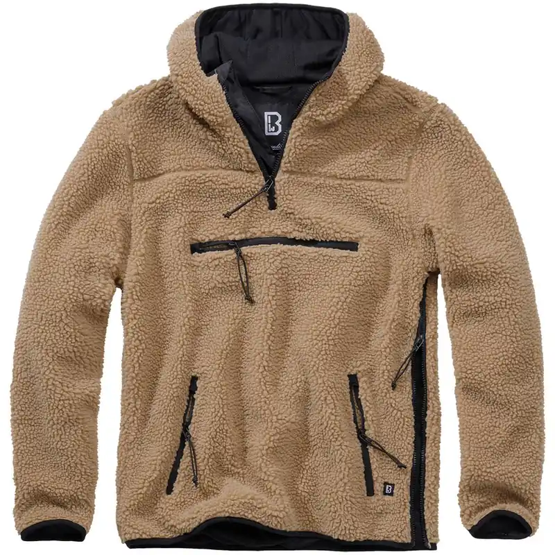 Teddyfleece Pullover mit Kapuze camel Online Kaufen
