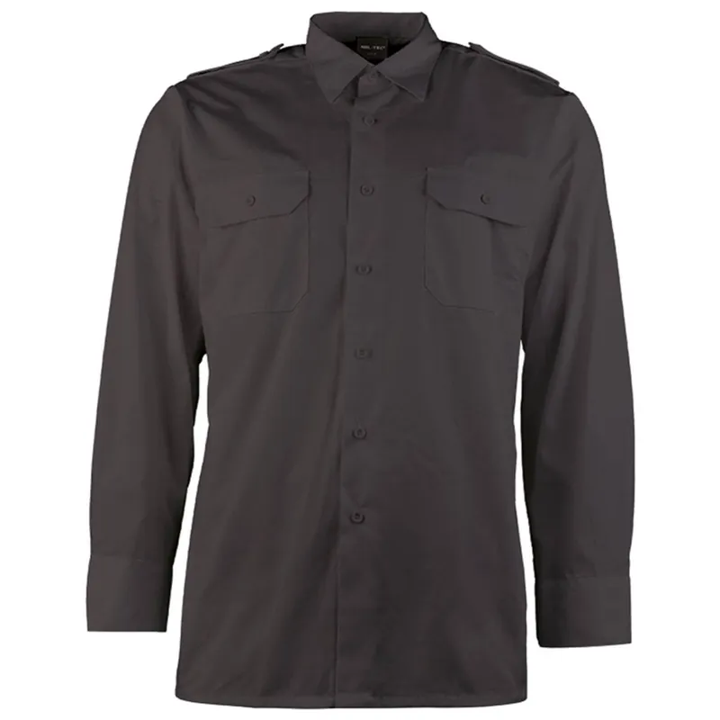 Must-Have Mil-Tec Diensthemd langarm schwarz