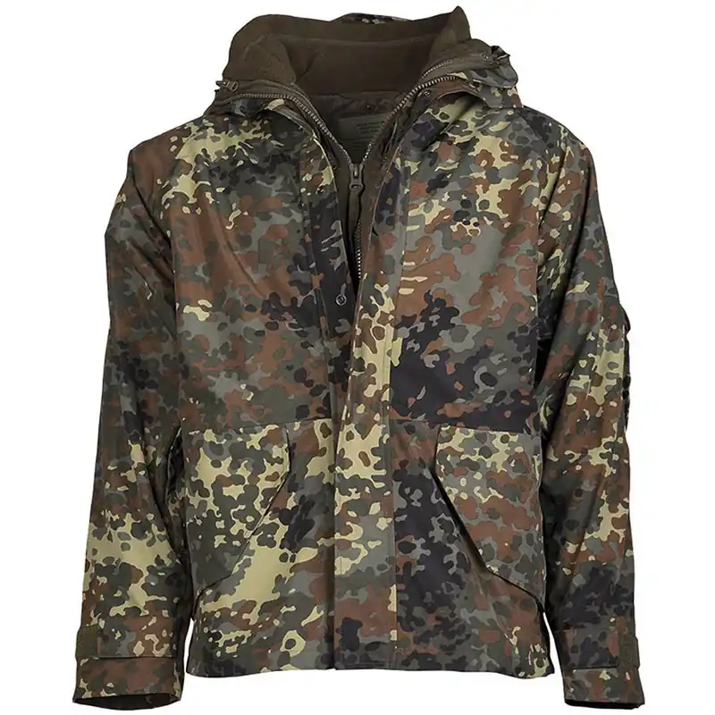 Garantierte Lieferung Nässeschutzjacke mit Fleecejacke flecktarn