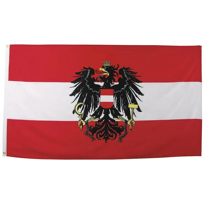 Zertifiziert Flagge / Fahne Österreich mit Wappen
