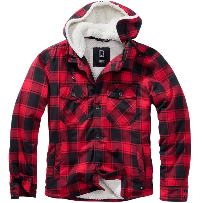 Garantierte Lieferung Hooded Lumberjacket rot-schwarz