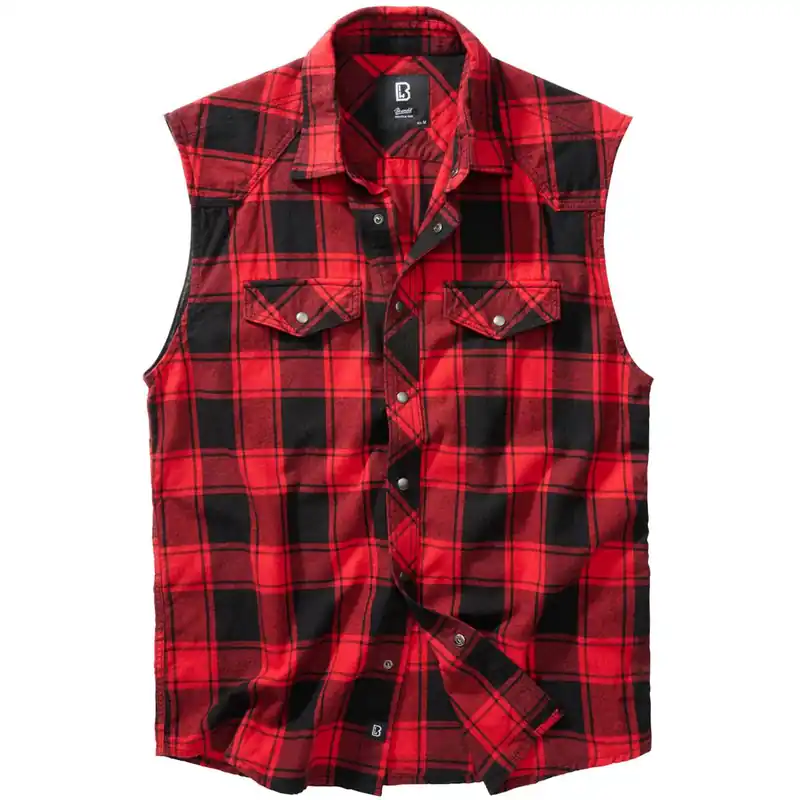 Checkshirt ärmellos rot-schwarz Top-Seller