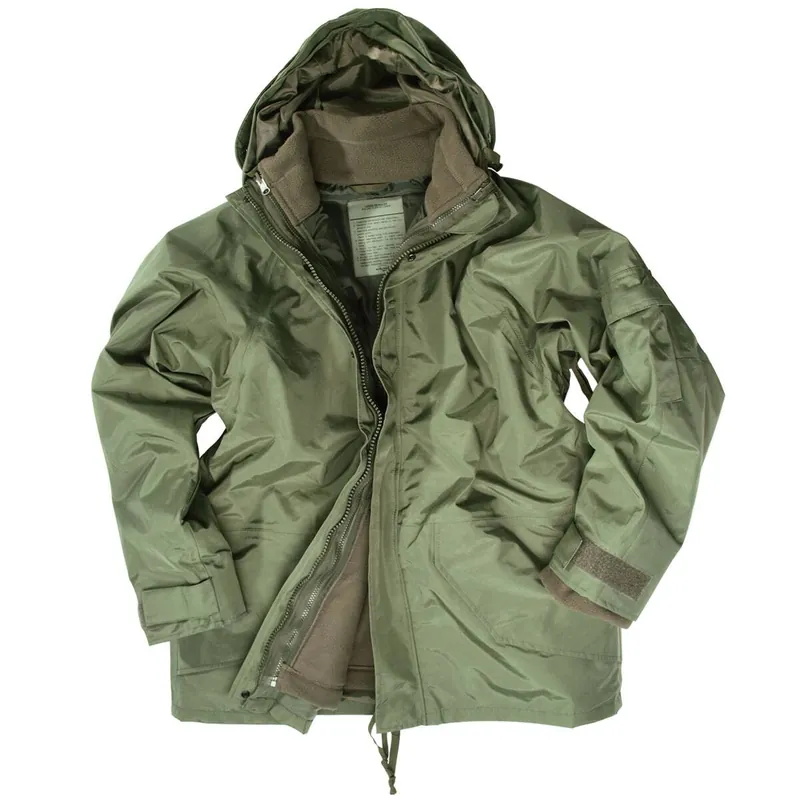 Aktuell Nässeschutzjacke mit Fleecejacke oliv