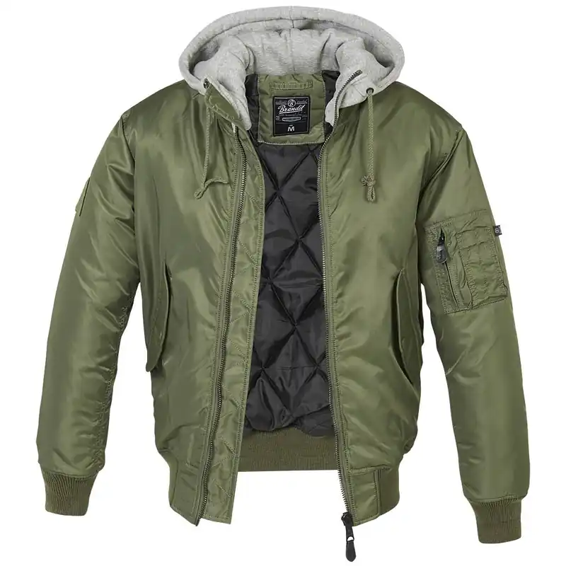 MA1 Jacke Sweat Hooded oliv/grau Solange Der Vorrat Reicht